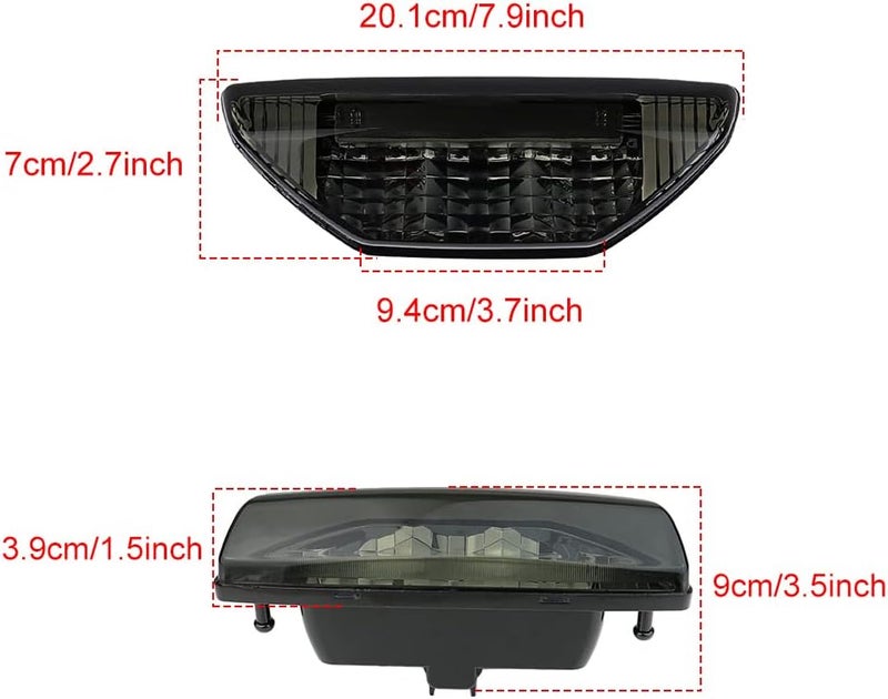 Cavauu ATV Motorcycle LED Tail Light Waterproof for Honda TRX LED Brake Lamp Replaces# 33700-HN1-A71 Compatible with Honda TRX 250 300 400EX Rancher 420 TRX400X 500 700 (1 PCS) (Black) - Image 5